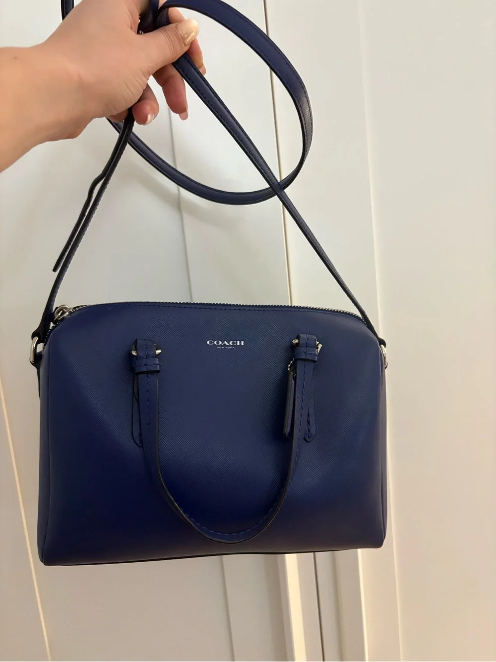 Coach Navy Blue Leather Dome‎ Crossbody Bag